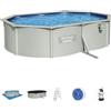 BESTWAY - Piscina fuori terra Ovale Hydrium colore grigio granito - altezza 122x500x366 cm