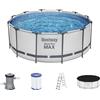 BESTWAY - Piscina fuori terra rotonda Steel Pro MAX - altezza 122 cm diametro 366 cm