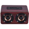 Bewinner 6W Cassa Altoparlante Bluetooth con 2 Trombe, Altoparlanti Stereo Senza Fili con 8 Ore di Riproduzione Continua, Mini Altoparlante Portatile in Legno da Desktop, Laptop, Telefoni, TV
