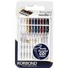 KORBOND Kit di Aghi con Filo preinserito 10 Pezzi Korbond - Fili in 9 Colori preinseriti negli Aghi per Cucire a Mano