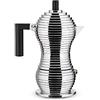 Alessi Pulcina MDL02/3 B - Caffettiera per Espresso di Design in Fusione d'Alluminio e PA, 3 Tazze, Nero