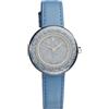 Swarovski Crystalline Ilustre Orologio, con Cristalli Blu, Swiss Made, Meccanismo al Quarzo, Impermeabile Fino a 50 m, Finitura in Acciaio Inossidabile, 33 x 33 mm, 9 mm, 14-19 cm, 1,5 cm