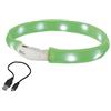 Nobby Starlight LED Safety Light Ribbon Dog Collar - Ricaricabile, Antipioggia, Lampeggiante Regolabile - Verde (40 cm)
