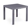 STONES HOME FURNITURE, Tavolo Allungabile in Vetro Temperato con Gambe in Metallo, Tavolo da Pranzo Fino a 6 Posti Rettangolare, Modello Banner, Colore Grigio, 90 x 90/163,5 cm H. 76cm