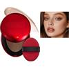 SONGVISON Fondotinta Super Fit Cushion Texture leggera, finitura semi-opaca Copertura costruibile per 72 ore.impermeabile, trucco trasparente Red+Shell+Air si concentra sul mantenimento di un'ottima copertura