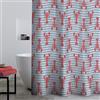 Catherine Lansfield Lobster - Tenda da doccia, 180 x 180 cm, colore: Rosso
