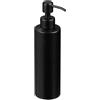 Relaxdays Dispenser di Sapone Liquido Manuale, 300 ml, Portasapone Ricaricabile, Accessorio Bagno e Cucina, Nero, Plastica, Acciaio Inox
