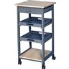 HOMCOM Carrello da Cucina con Cassetto, 2 Vassoi Estraibili e Ripiano Fisso, in Legno di Pino e MDF, 37x37x76 cm|Aosom