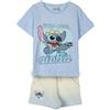 CERDÁ LIFE'S LITTLE MOMENTS Maglietta e pantaloncini Stitch - Colore bianco e blu - Taglia 5 anni - Realizzati in 100% cotone 220 g/m2 - Stampa Stitch - Prodotto originale disegnato in Spagna