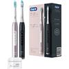 Oral-B Pulsonic Slim Luxe 4900 - Spazzolino elettrico sonico elettrico, confezione doppia con 2 testine di ricambio, 3 modalità di pulizia, progettato da Braun, nero e oro rosa