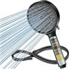 Cobbe Soffione Doccia con Filtro Anticalcare, Doccino per Doccia con Turbo 1,5M, Soffione Doccia Alta Pressione con 6 Tipi di Getto, Grande Potente Soffione con Filtrazione a 20 Strati (Nero)