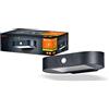 LEDVANCE ENDURA Style Oval S applique solare piccola, luce bianca calda (3000K), sensore integrato, senza alimentazione, lunga durata batteria: 30 accensioni da 60 secondi in modalità PIR, IP44, nero