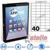 APPTAC 100 FOGLI A4 DA 4000 ETICHETTE C513 52x30 mm SENZA MARGINE CARTA ADESIVA BIANCA PER STAMPANTI INKJET E LASER - APPTAC