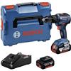 Bosch Professional 06019H5300 - Trapano a Percussione Gsb 18V-55, 2X4.0Ah Batterie + Caricatore, Sistema a 18 Volt, Diametro Foro in Muratura: 10 mm, in Valigetta L-Boxx, 18 V, Blu