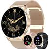 JUBUNRER Smartwatch Donna Uomo 1,34 HD Screen Smart Watch Rotondo Chiamata Bluetooth Impermeabile Contapassi Monitor del Sonno Cardiofrequenzimetro Orologio Fitness Regalo- Android IOS [3 Cinturino]
