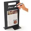 KalaMitica - Lavagna Magnetica da Tavolo Formato A4-21x36 cm - Lavagna Nera Bifacciale, Scrivibile e Cancellabile - Espositore da Banco, Porta Menù per Ristorante, Bar, Negozio