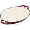 Mahlzeit Padella per paella smaltata | Ø 35 cm | Dark Cherry | Padella in ghisa con due manici | Padella per grill, padella per paella a prova di forno, padella per paella in ghisa