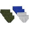 Amazon Essentials Slip in Jersey di Cotone - Colori Fuori Produzione Uomo, Pacco da 7, Verde Oliva Scuro/Blu Reale/Grigio Puntinato, 5XL Plus