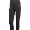 adidas Donna Train Essentials 3-Stripes High-Waisted 3/4 Leggings, Black, M