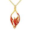 YAFEINI Fenice pietra di luna/cristallo rosso/ambra collana da donna in argento Sterling 925 fenice ciondolo catena gioielli regalo per donne ragazze, 24mm, Argento sterling, Zirconia cubica