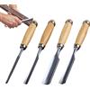 Generico Set di scalpelli per la lavorazione del legno, strumenti per intaglio del legno | Set di scalpelli multifunzionali per la lavorazione del legno,Scalpello professionale per intaglio del legno 4X, utens
