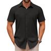 COOFANDY Camicia Estiva da Uomo a Maniche Corte con Bottoni vestibilità Regolare Elegante Camicia Lavoro Smoking Top Casual Estiva Grigio Scuro XXL