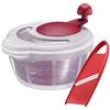 Westmark Set per Insalata: 1 Centrifuga per Insalata, 5 Litri, 1 Affetta Verdure, Plastica/Acciaio Inox, Senza BPA, Fortuna, Colore: Trasparente/Rosso, 243222E9