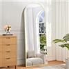 BONEWEI Specchio da Terra ad Arco, 161 x 52 cm Specchio da Parete Grande con Cornice in oro Alluminio, Specchio da Terra da Appoggiare o Appendere per Soggiorno, Camera da Letto, Ingresso