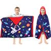 decalsweet 100% Cotone Poncho da Bagno per Bambini Morbido e Assorbente, Asciugamano da Spiaggia per Bambini con Cappuccio, Telo Mare Accappatoio, Accappatoio Piscina Doccia per Ragazza Ragazzi (Astronauta)