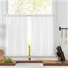qhklew 2 Pezzi Tende Corte per Finestre,Traspirante Tende Cucina a Vetro, Colore Puro Tende da Bistrò, Tende da Cucina Opache Bistro Tenda per Piccole Finestre, Mezza Cortina Oscurante, Bianco, 65 x 60 cm