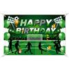 DUGEGAYL Calcio Compleanno Banner, Striscioni in Tessuto, Decorazioni per Compleanni a Tema Calcio, Nero, L, 180 x 110 cm