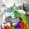Morbuy Set di Biancheria da Letto di Matrimoniale 3D Gioco Stampa Digitale, Ragazzi Uomo Set Copripiumino in Morbido Microfibra con Federa e Copripiumini a Cerniera (Gioco Graffiti,220x260cm)