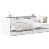Gecheer Divano Letto con Cassetti Bianco 90x190 cm in Legno Multistrato, Struttura, Telaio, Giroletto, Singolo, Matrimoniale, Moderna, con Doghe, J3280853