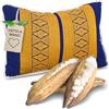 livasia cuscino per sofa - 22x33x13cm - cuscino per il collo, cuscino per divano, cuscino da viaggio con kapok, bracciolo per mobili in pallet, giardino balcone, fatto a mano (Blu/Giallo)