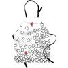 ABAKUHAUS Bianco e nero Grembiule, Nozze a forma di cuore, Comodo per la Cucina Unisex con Collo Regolabile per Cucinare Cuocere Arrostire e Giardinaggio, Nero Bianco Rosso