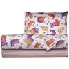 Smart Deco Home Completo letto lenzuola federe letto stampa fantasia 100% cotone Made in Italy SINGOLO GATTI ARANCIONE