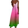 Cocila Vestito Bretelle Donna Vestiti Donna da Cerimonia Lunghi Vestiti A Stile Impero Vestito Sera Donna Lungo Abito Cerimonia Donna Curvy Abito Rosso E Bianco (Pink, L)
