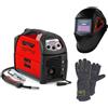 Telwin Technomig 180 Dual Synergic + Maschera Telwin Tribe True Color + Guanti In Crosta Di Cuoio