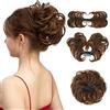 SARLA Pettine laterale per chignon disordinato con clip in capelli sintetici per chignon da donna corto riccio ondulato versatile stili regolabili facili pezzi di capelli