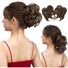SARLA Pettine laterale per chignon disordinato con clip in capelli sintetici per chignon da donna corto riccio ondulato versatile stili regolabili facili pezzi di capelli