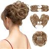 SARLA Pettine laterale per chignon disordinato con clip in capelli sintetici per chignon da donna corto riccio ondulato versatile stili regolabili facili pezzi di capelli