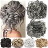 MY-LADY Combs Bun Chignon Capelli Finti Extension Capelli Coda Capelli Mossi Ciambella Elastico Posticci Scrunchie Hair Ricci Updo Grigio