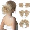 SARLA Pettine laterale per chignon disordinato con clip in capelli sintetici per chignon da donna biondo corto curvo versatile stili regolabili facili pezzi di capelli