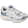 Skechers Go Run Consistent 2.0 Volt, Scarpe da Ginnastica Donna, Silver Leather/Navy Trim, 39 EU