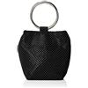 Jessica McClintock Pochette da Donna Gwen Ball Mesh Ring Wristlet Pouch, Borsa da Sera, Nero, Taglia Unica
