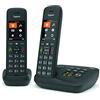 Gigaset C575A Duo - Telefono fisso wireless con segreteria telefonica integrata fino a 30 minuti di registrazione, ampio display retroilluminato a colori, funzioni vivavoce e blocco chiamate, 2