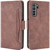HualuBro Cover per Huawei P40 Lite 5G, Flip Cover a Libro in Premium PU Pelle Magnetica Antiurto Case Portafoglio Custodia per Huawei P40 Lite 5G Cover - Marrone