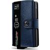SLim Porta Carte di Credito Schermato Portafoglio Uomo Rfid Portatessere Anticlonazione Donna Portacarte Uomo (Saffiano Blu, Senza Zip)