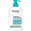 Garnier Detergente per il viso, rimozione di impurità, olio e trucco, con acido ialuronico, ceramica e argilla, idratante profondo, 1 x 250 ml