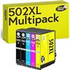 Happy Printer 5 cartucce compatibili con Epson 502XL Multipack per WF2860 WF2860dwf WF2865 WF2865dwf WF2880 WF2880dwf WF2885 WF2885dwf XP5100 XP5105 XP5115 XP5150 XP5155